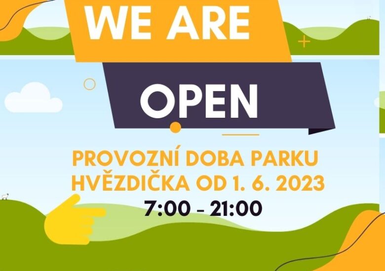 Provozní doba PARKU HVĚZDIČKA se od 1. 6. mění na 7:00 – 21:00